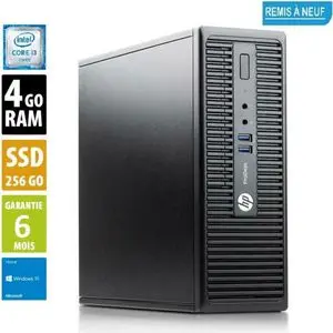 Hp PC ProDesk 400 G3 SFF i3 6éme génération 4Go RAM 256Go SSD -remis à neuf