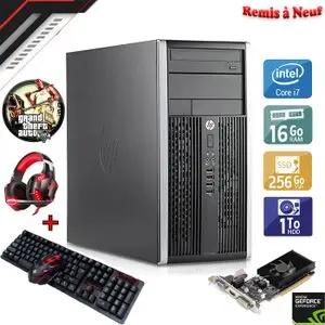 Hp Pc Gamer Core i7 - 3th Gén - 16Go DDR3 - 256Go SSD + 1To HDD - NVIDIA G210 1Go (Remis à Neuf) avec clavier / souris /casque gaming