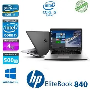 Hp 14"  -  EliteBook 840 - 4Go Ram  - 500 SSD  - Windows - Silver