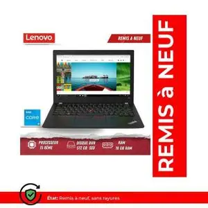 Hp ThinkPad X280 – 12.5” – Core i5 – 16GB RAM – 512GB SSD – QWERTY (Remis à neuf)
