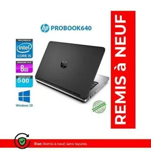 Hp ProBook 640 - Intel Core i5 - 8Go RAM - 500Go HDD - 14" - AZERTY - (Remis à Neuf)