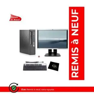 Hp EliteDesk 800 G1 USFF Intel® Core™ i5-4570S  RAM 8Go , HDD 500Go avec Écran  19" -  Remis à Neuf