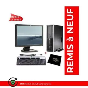 Hp Compaq 6200 Pro - Core i3-2100 - RAM 8Go - HDD 500Go avec Écran  19" (Remis à Neuf)