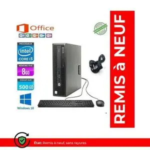 Hp PC i5 6éme Gén - 8GB RAM - 500GB + Clavier et souris - remis à neuf