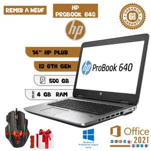 Hp ProBook 640 6éme génération-Core i3 /4Go RAM DDR4 - 500GB/ Souris Gratuit -Remis a neuf - QWERTY