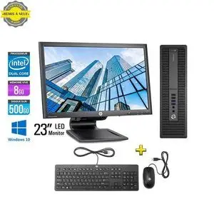 Hp ProDesk 600 G2 Pentium G4400 - RAM 8Go DDR4 - HDD 500Go Avec Ecran 23" Full HD - Remis à Neuf