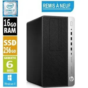 Hp PC HP PRODESK 600G3 MT i7-6700 6éme Génération 16Go DDR4 256Go SSD -REMIS A NEUF
