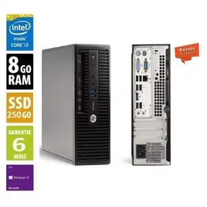 Hp PC BUREAU 400G2.5 CORE i3 4éme Génération 8Go RAM 250Go SSD  -REMIS A NEUF