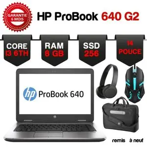 Hp ProBook 640 Core i3-6eme - 8Go RAM DDR4 - 256GB SSD Pack Gratuit -Remis à neuf - QWERTY