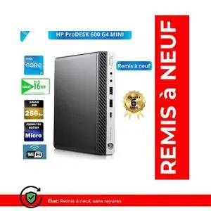 Hp ProDesk 600 G4 Mini Core i5-8500T I 16 Go DDR4 I 256 Go SSD I Wifi I Win 10 Pro Remis à Neuf