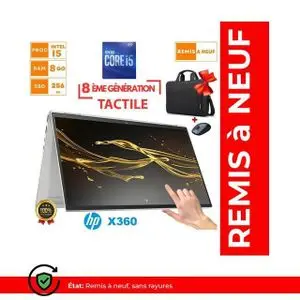 Hp PC Portable EliteBook X360 G3 - 14" - Intel Core i5 8ème Génération - 8GB RAM + 256GB SSD - Windows - Tactile - GARANTIE DE SIX MOIS-  AVEC CARTABLE ET SOURIS GRATUIT-Remis à neuf