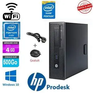 Hp ProDesk 400 G1 SFF- Pentium G4400 - RAM 4Go - 500Go SATA - Remis à neuf/