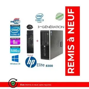 Hp unité centrale 8200 Pro -i5 3.10 GHz-8Go-500Go-wifi- Graveur DVD - Remis à neuf/