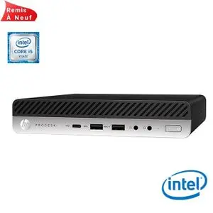 Hp Elitedesk 800 G3 Mini Core i5-6500T - 8Go DDR4 - 500Go HDD (Remis à Neuf)