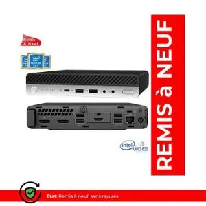 Hp ProDesk 600 G4 USDT - Intel Pentium Gold G5500T- 4Go DDR4 , 500 Go HDD (Remis à Neuf)