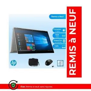 Hp EliteBook x360 – 14” – Core i5 8ème Gén – 8GB RAM – 256GB SSD – QWERTY (Remis à neuf)