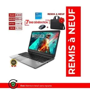 Hp PC Portable Probook 650 Core i3 G3- 7ème Génération- 320Go HDD- 4GB RAM -Ecran 15.6"- GARANTIE 6 MOIS -remis a neuf - AZERTY