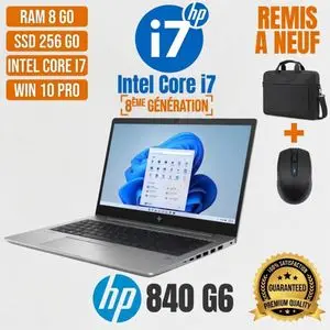 Hp PC PORTABLE  ELITEBOOK 840 G5 8ÉME GÉN-CORE I7-8Go-256 Go SS-AZERTY-Remise à neuf