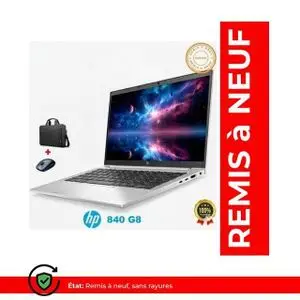 Hp Pc Portable EliteBook 840 G8 i5- 11éme Génération RAM 16Go DDR4 256Gb SSD QWERTY - REMIS A NEUF