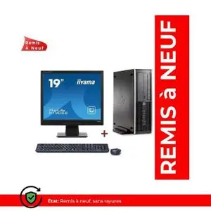 Hp Compaq Pro 6300 Intel® Core™ i5-3470 (3.2GHz) - 8Go , 500Go avec Ecran IIyama 19" (Remis à Neuf)