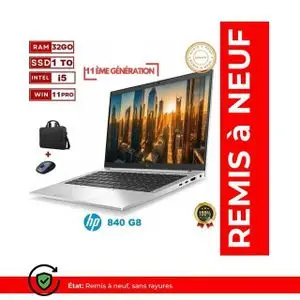 Hp EliteBook 840 G8 I5- 11éme Génération RAM 32Go DDR4 1 Tb SSD QWERTY - REMIS A NEUF