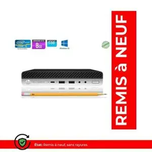 Hp ProDesk 600 G3 PC mini Core i5-6500T 8GB 500GB - Remis a neuf