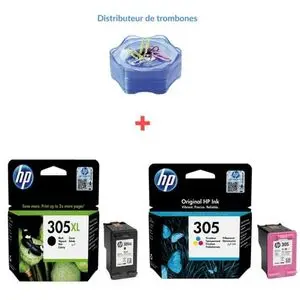Hp Pack cartouche 305XL Noir + 305 Simple Couleur ( Cadeau offert )