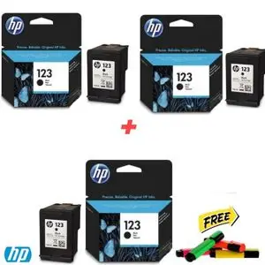 Hp Pack de 3 Cartouches 123 Black ( Jeux fleurissant Offert )