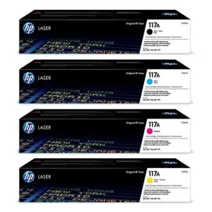 Hp Pack 4x Toner 117A Original Compatible avec les imprimantes laser color laser 150, 150a, 150nw, MFP 178, MFP 178fw, MFP 178nw, MFP 179, MFP 179fw, MFP 179nw