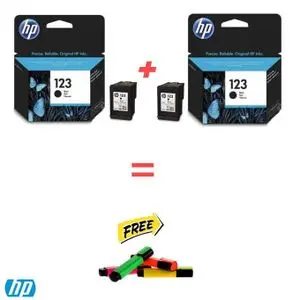Hp Pack de 2 Cartouches 123 Black = Jeux Fleurissant Offert