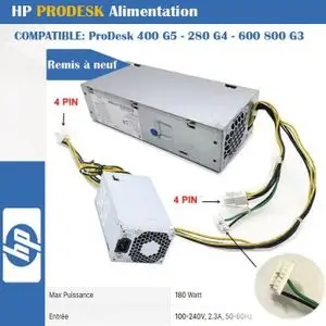 Hp Boite Alimentation PRODESK ( 280 G4 - 400 G5 - 600 800 G3 )