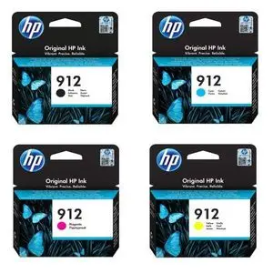 Hp Pack de 4 cartouches 912 noir et couleurs Compatible avec les imprimantes OfficeJet 8012, 8014, 8015, 8017, 8020, OfficeJet Pro 8020, 8022, 8023, 8024, 8025.