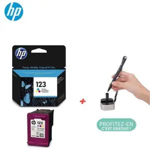 Hp Cartouche HP 123 couleur Original ( Stylo fixe Gratuit )