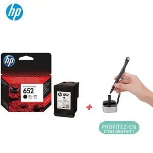 Hp Cartouche d'encre 652 Noir Original ( Stylo fixe Gratuit )