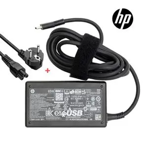 Hp Chargeur USB-C 65W Original – Adaptateur Secteur Rapide pour Ordinateurs Portables