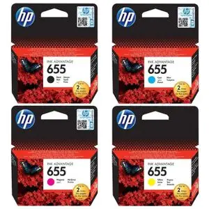 Hp Pack cartouches d'encre Original 655 ( Black + Cyan + Magenta + Yellow ) Pour les imprimantes Advantage 3525 , 4625 , 5525 , 4615