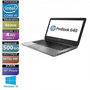 Hp Probook 640 G1 Core i5 4eme 500Gb 4GB remis a neuf GRADE A+