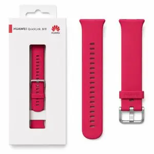 Huawei Bracelet 100% Original en Silicone pour Huawei Watch Fit 3 / 4 / 4 Pro / 5 / 5 Pro - Strap Confortable, Respirant - Rouge