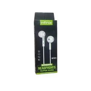 Infinix Écouteurs Filaires Original QY01 - Super Bass avec Micro Intégré