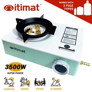 Itimat Réchaud à Gaz 3200W, Réchaud de Camping, avec Mallette, Connexion GPL, Compact, Puissant et Parfait pour le Camping, Cartouche de gaz NON incluse