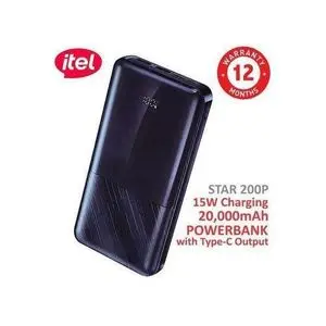 Itel Power Bank STAR200P Charge Rapide 20000 mAh Type-C 15W