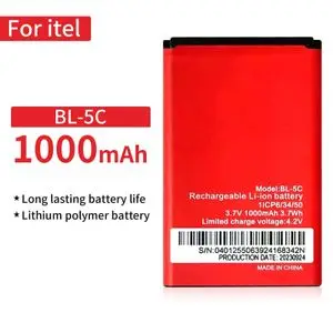 Itel Batterie 1000 mAh de Remplacement pour Téléphone – Batterie Li-Ion Rechargeable