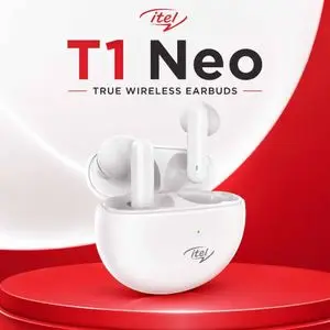 Itel Écouteurs Bluetooth T1 Neo – Écouteurs Sans Fil TWS avec Boîtier de Charge – Kit Mains Libres
