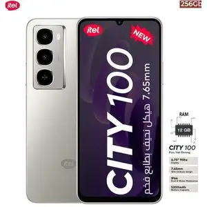 Itel Smartphone City100  4.5G 6.75" IPS LCD 256GB de stockage Ram 12Go (extensible de 4Go + 8Go) 5200Mah 13mpx-Pure titanium