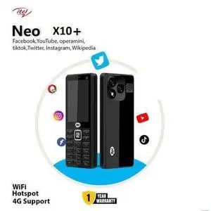 Itel Telephone gsm NEO X10+ 4G point d'accès Wi-Fi 2500mah Grand Écran-Noir