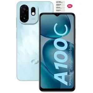 Itel Smartphone A100C  6.6" IPS TFT 64GB de stockage Ram 6 Go (extensible de 2 Go à 4 Go) 5000Mah 8mpx-blaze blue