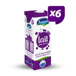 Jaouda Lait UHT Entier sans lactose 1L * 6