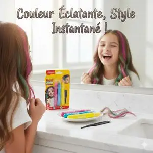 Keyroad Peinture Temporaire pour Cheveux – Set 3 Couleurs Métalliques Rose, Violet, Jaune - Coloration Lavable Enfants &amp; Adultes, Non Toxique, Application Facile avec Peigne