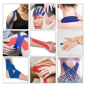 Kinesiology Tape Bande Elastique de Sport Kinésiologie Adhésif Rouge (5cm x 5m)