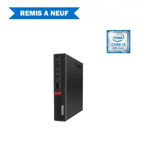 Lenovo Unité Central ThinkCentre M920q Tiny Core i3-8th Gen 3.10GHz RAM 8Go SSD 128Go Remis à Neuf